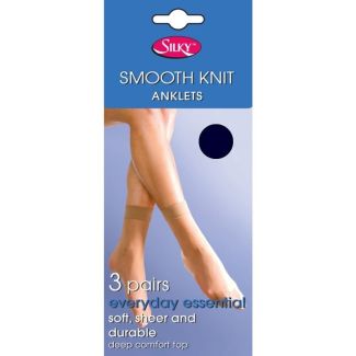 Silky's Smooth Knit Anklets - Navy (One Size) 