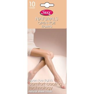 Silky's 10 Denier Naturals Open Toe Tights - Medium