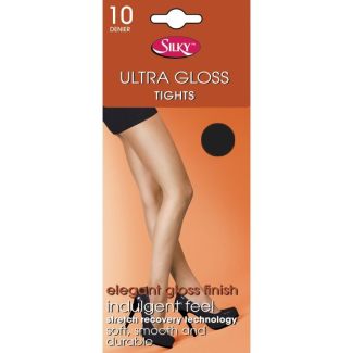 Silky's 10 Denier Ultra Gloss Tights - L (Barley Black)