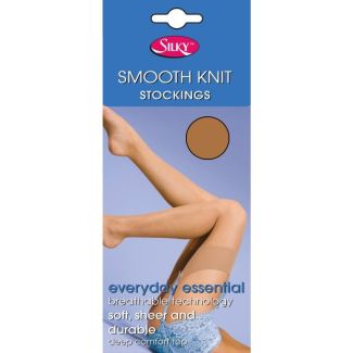Silky's 15 Denier Smooth Knit Stockings - One Size (Natural Tan)