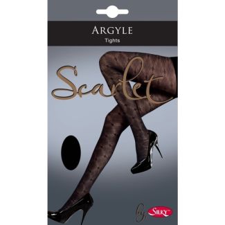 Silky's Argyle Scarlet Tights - Black