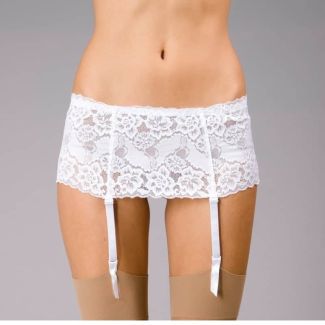 Silky's Wide Lace Suspender Belts -white