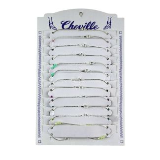 Wholesale Silver Anklet with Assorted Coloured Beads