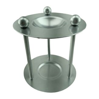Silver Metal Oil Burner - Round Shaped