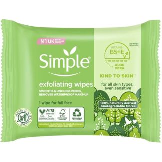 Simple Exfoliating Wipes - 20 Wipes
