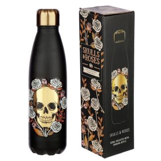 Wholesale Skull & Roses Reusable Stainless Steel Hot & Cold Thermal Insulated Drinks Bottle - 500ml