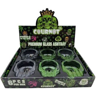 Skull Design Glass Ashtray - Assorted (9.5 x7x 3.7 cm)