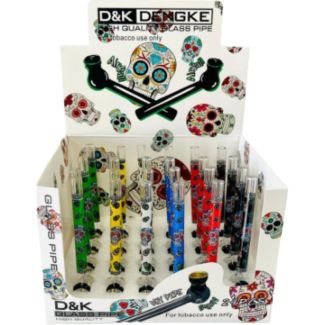 Skull Design Glass Pipe - Assorted