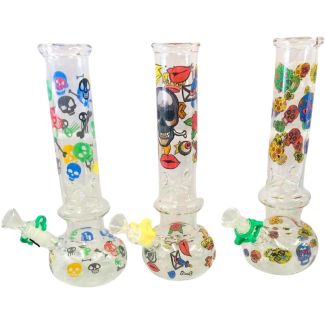 Skull Design Glass Waterpipe - Assorted (12inch)