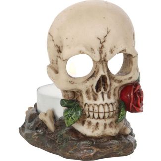 Skull Rose Tealight Holder