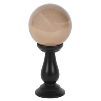 Wholesale Small Smoke Grey Crystal Ball On Stand 
