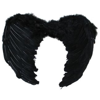Medium Angel Feather Wings - Black