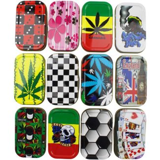 Small Printed Design Metal Tins- Assorted Designs