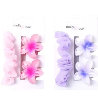 Small Scrunchie & Hibiscus Mini Clamp Set – Assorted