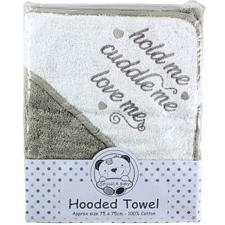Snuggle Baby Hooded Towel - 'Hold Me, Cuddle Me, Love Me' Design