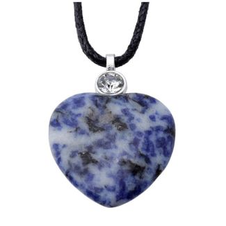 Gemstone Heart Shaped Healing Stone Pendant - Sodalite
