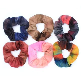 Soft Jersey Fabric Scrunchies In Tie Dye Effect - Assorted 