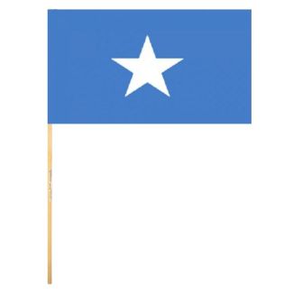 Somalia Hand Flag With Wooden Stick - 18" x 12"