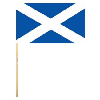 Scotland Hand Flag With Wooden Stick - 18" x 12"