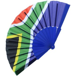 South Africa Flag Folding Hand Fan - 23cm