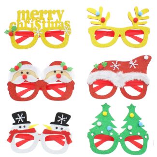 Sparkling Christmas Glitter Glasses - Assorted 
