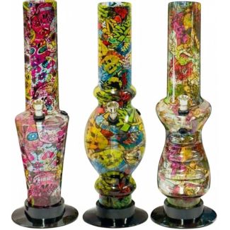 Sparkys Printed Acrylic Waterpipe - Assorted (12 Inch)
