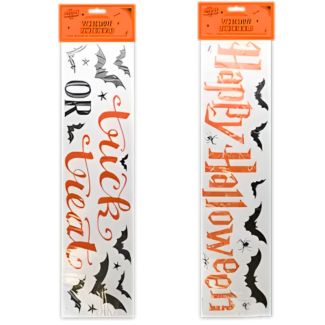 Halloween Window Stickers Design Bats & Spiders