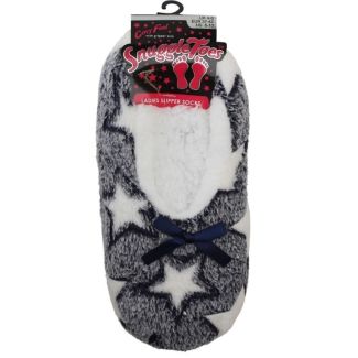 Ladies Slipper Socks Star Design With Gripper Sole (1 Pack) - Asst. 