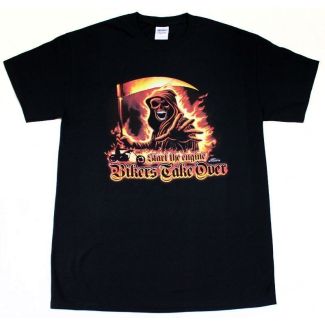Start The Engine Bikers Take Over T-Shirt - Large