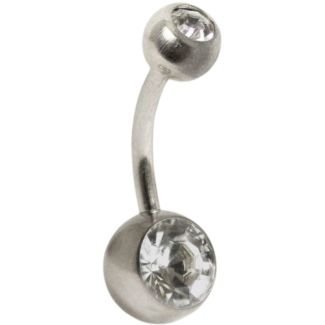 Steel Double Jewelled Belly Bar 10mm – Assorted