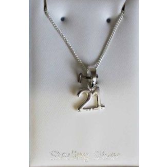 Sterling Silver 21 Necklace 9mm