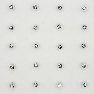 Sterling Silver Claw Square Set Nose Studs - Clear (1.5 mm)
