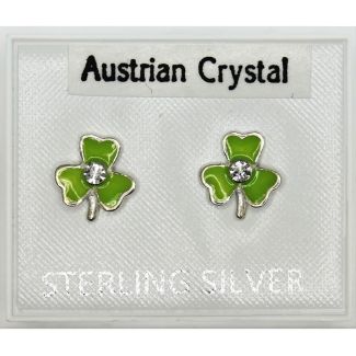Sterling Silver Clover Design Studs (8mm)