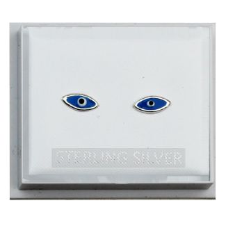 Sterling Silver Evil Eye Ear Studs