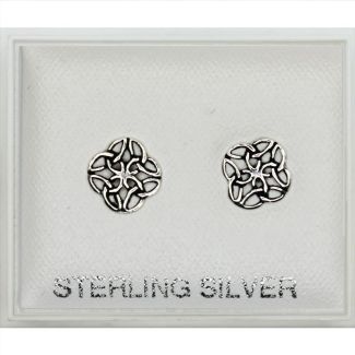 Sterling Silver Filigree Flower Earrings 8mm