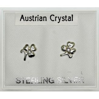 Sterling Silver Flower Shape Stud 4mm
