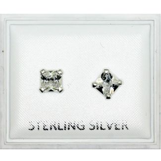 Sterling Silver Square Studs - 5mm