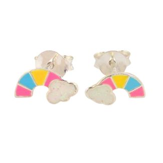 Wholesale Sterling Silver Multicoloured Rainbow Stud Earring 