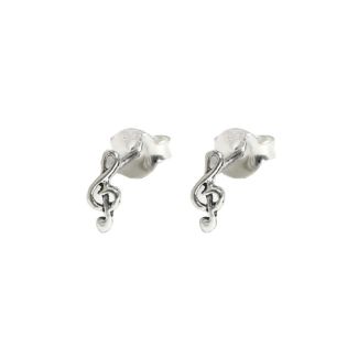 Sterling Silver Music Note Studs - 8mm
