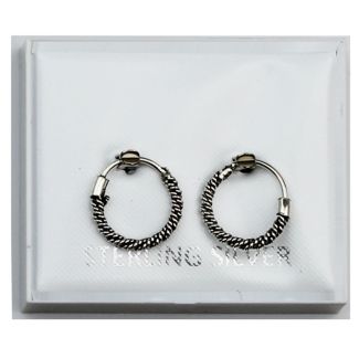 Sterling Silver Oxodised Twist Hoops 10mm 