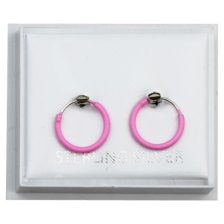 Sterling Silver Pastel Enamel Hoops(10mm) 