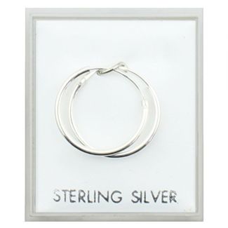 Wholesale Sterling Silver Plain Round Hoops - 16mm