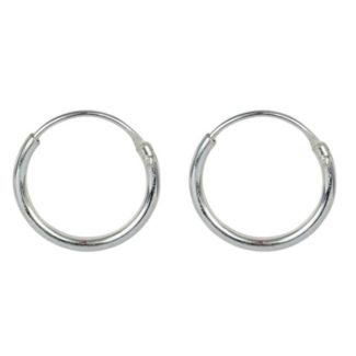 Sterling Silver Plain Silver Hoop - 8mm