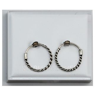 Sterling Silver Rope Twist Hoop 12mm 