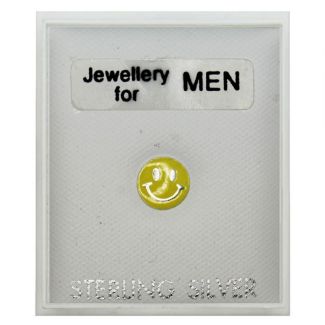 Sterling Silver Smiley Face Earring Stud (4mm)