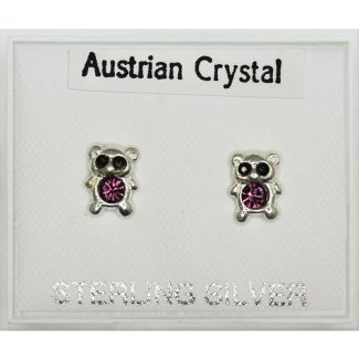 Sterling Silver Teddy Studs-Assorted Colours (6mm)