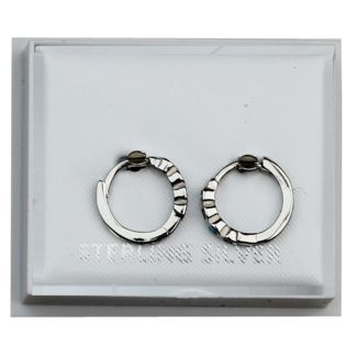 Sterling Silver Turquoise Huggie Hoop Earring