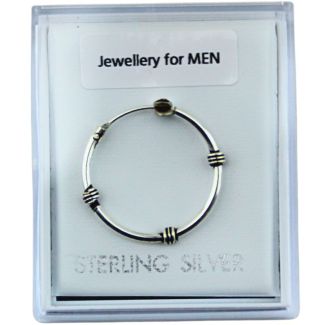Sterling Silver Bali Style Hoop Earrings – 18mm