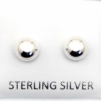 Sterling Silver Ball Studs-6mm