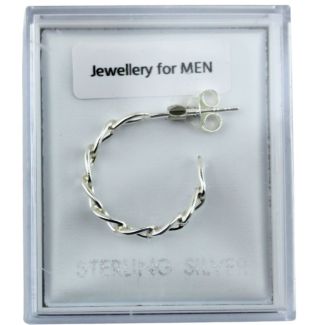Sterling Silver Chain Style Half Hoop Earring (16mm)